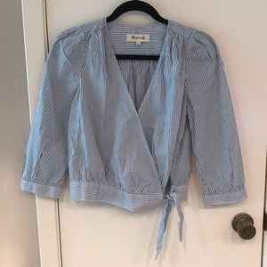 Madewell Wrap Top in Albury Stripe